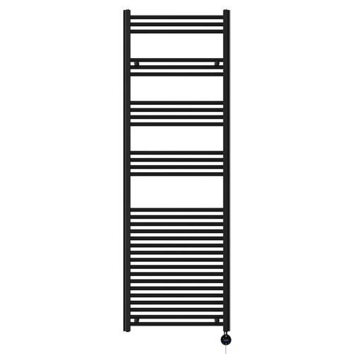 Pizarro Colore Matt Black 1800mm x 600mm Straight Wifi Thermostatic Electric Heated Towel Rail