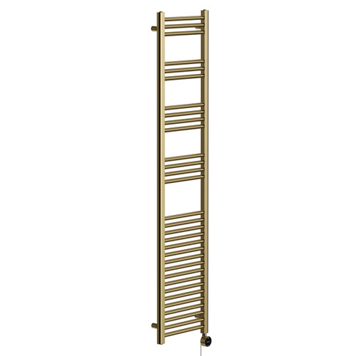 Pizarro Colore Brushed Brass 1800mm x 400mm Straight Wifi Thermostatic Electric Heated Towel Rail