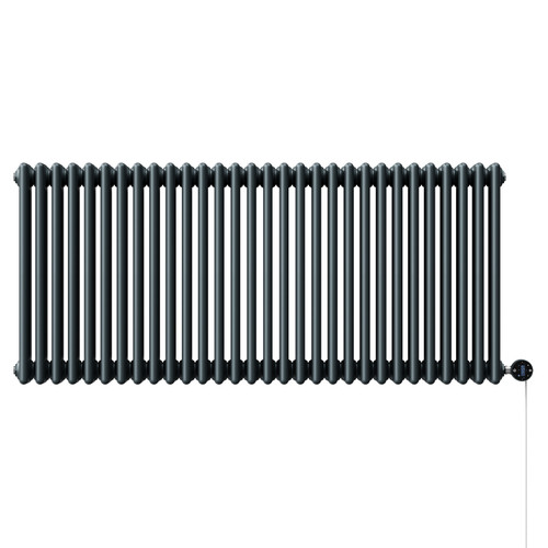 Colosseum Anthracite 600mm x 1340mm Horizontal Wifi Thermostatic Electric Quadruple Column Radiator