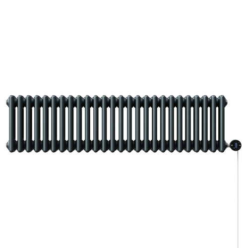 Colosseum Anthracite 300mm x 1164mm Horizontal Wifi Thermostatic Electric Quadruple Column Radiator