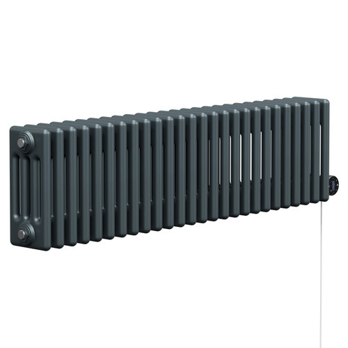 Colosseum Anthracite 300mm x 1164mm Horizontal Wifi Thermostatic Electric Quadruple Column Radiator