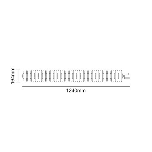 Colosseum Anthracite 300mm x 1164mm Horizontal Wifi Thermostatic Electric Quadruple Column Radiator