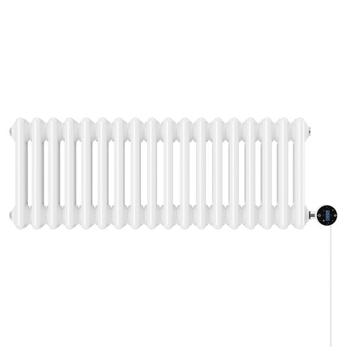 Colosseum White 300mm x 812mm Horizontal Wifi Thermostatic Electric Quadruple Column Radiator
