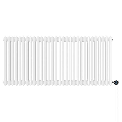 Colosseum White 600mm x 1340mm Horizontal Wifi Thermostatic Electric Quadruple Column Radiator