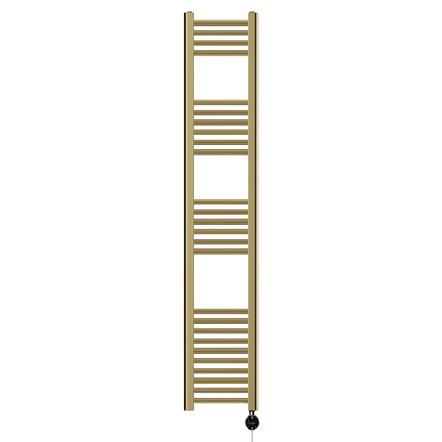 Pizarro Colore Brushed Brass 1600mm x 300mm Straight Wifi Thermostatic Electric Heated Towel Rail