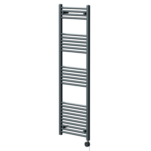 Pizarro Anthracite 1600mm x 500mm Straight Wifi Thermostatic Electric Heated Towel Rail