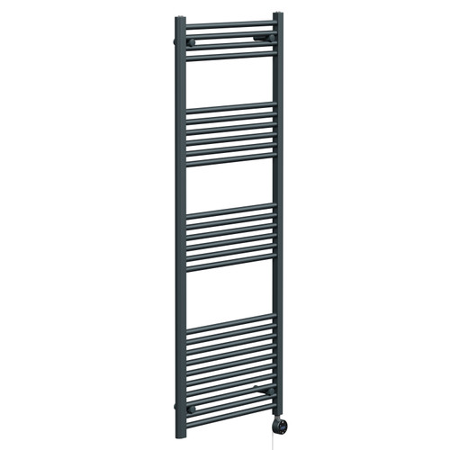 Pizarro Anthracite 1600mm x 600mm Straight Wifi Thermostatic Electric Heated Towel Rail