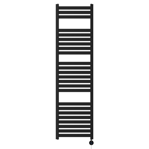 Cassini Colore Matt Black 1800mm x 500mm Straight Wifi Thermostatic Electric Heated Towel Rail