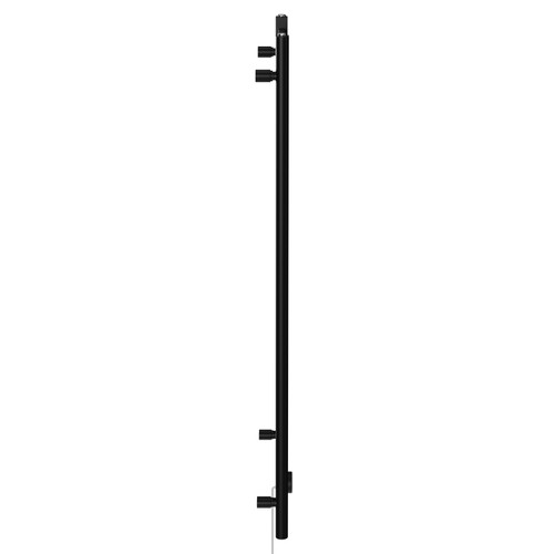 Cassini Colore Matt Black 1200mm x 500mm Straight Wifi Thermostatic Electric Heated Towel Rail