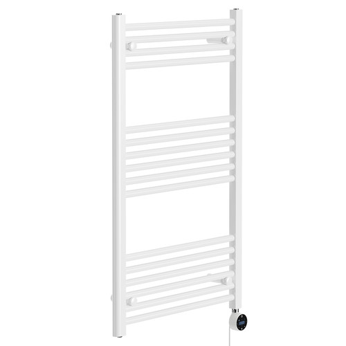 Pizarro White 1000mm x 600mm Straight Wifi Thermostatic Electric Heated Towel Rail