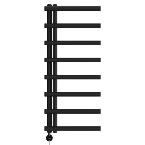 Mason Colore Matt Black 1150mm x 500mm Designer Wifi Thermostatic Electric Heated Towel Rail