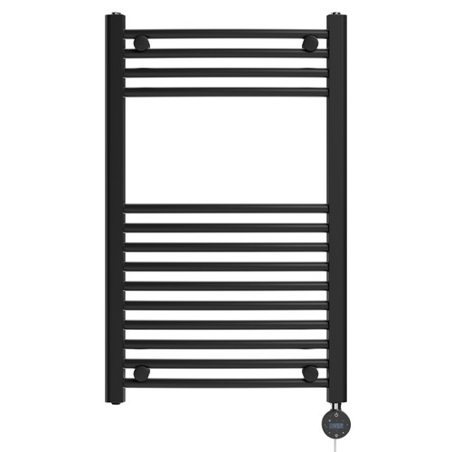 Marco Colore Matt Black 800mm x 500mm Curved Wifi Thermostatic Electric Heated Towel Rail