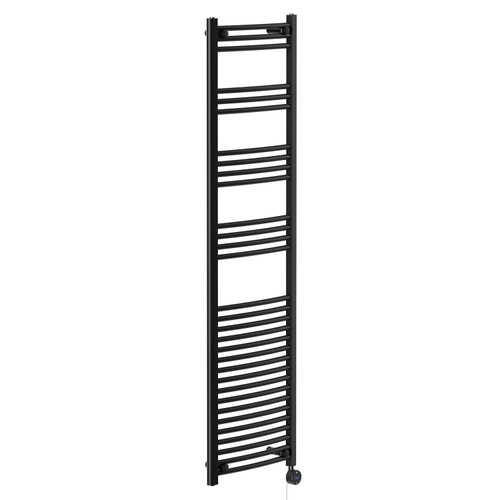 Marco Colore Matt Black 1800mm x 500mm Curved Wifi Thermostatic Electric Heated Towel Rail