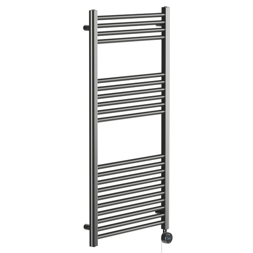 Pizarro Colore Gunmetal Grey 1200mm x 600mm Straight Wifi Thermostatic Electric Heated Towel Rail