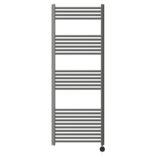 Pizarro Colore Gunmetal Grey 1600mm x 600mm Straight Wifi Thermostatic Electric Heated Towel Rail