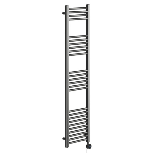 Pizarro Colore Gunmetal Grey 1600mm x 400mm Straight Wifi Thermostatic Electric Heated Towel Rail