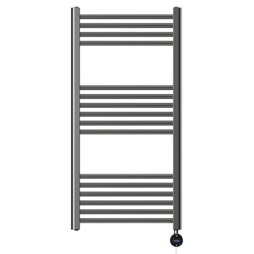 Pizarro Colore Gunmetal Grey 1000mm x 500mm Straight Wifi Thermostatic Electric Heated Towel Rail