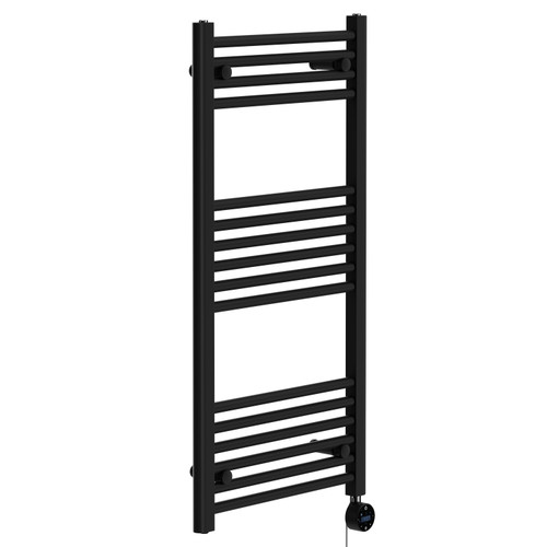 Pizarro Colore Matt Black 1000mm x 500mm Straight Wifi Thermostatic Electric Heated Towel Rail