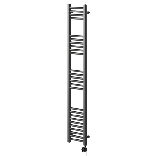 Pizarro Colore Gunmetal Grey 1600mm x 300mm Straight Wifi Thermostatic Electric Heated Towel Rail