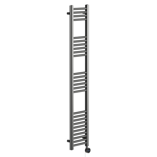 Pizarro Colore Gunmetal Grey 1600mm x 300mm Straight Wifi Thermostatic Electric Heated Towel Rail