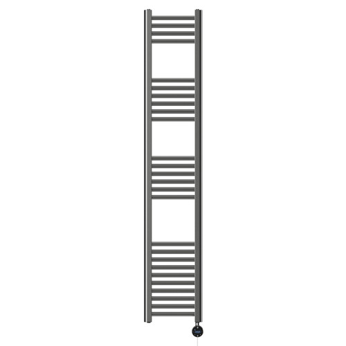 Pizarro Colore Gunmetal Grey 1600mm x 300mm Straight Wifi Thermostatic Electric Heated Towel Rail