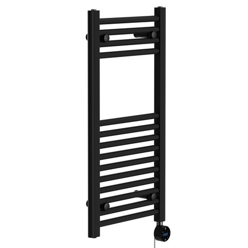 Pizarro Colore Matt Black 800mm x 400mm Straight Wifi Thermostatic Electric Heated Towel Rail