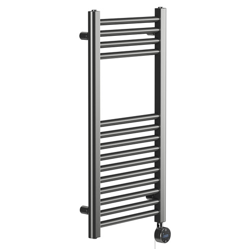 Pizarro Colore Gunmetal Grey 800mm x 400mm Straight Wifi Thermostatic Electric Heated Towel Rail
