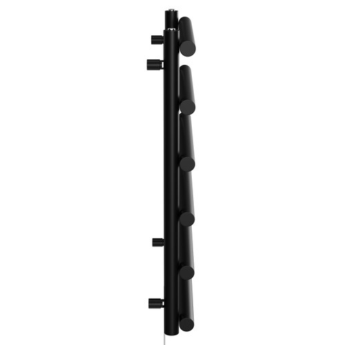 Finley Colore Matt Black 850mm x 600mm Designer Wifi Thermostatic Electric Heated Towel Rail