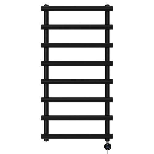 Finley Colore Matt Black 1150mm x 600mm Designer Wifi Thermostatic Electric Heated Towel Rail
