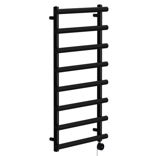 Finley Colore Matt Black 1150mm x 600mm Designer Wifi Thermostatic Electric Heated Towel Rail
