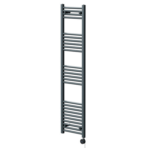 Pizarro Anthracite 1600mm x 400mm Straight Wifi Thermostatic Electric Heated Towel Rail
