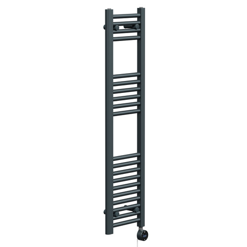 Pizarro Anthracite 1200mm x 300mm Straight Wifi Thermostatic Electric Heated Towel Rail