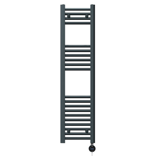 Pizarro Anthracite 1200mm x 300mm Straight Wifi Thermostatic Electric Heated Towel Rail