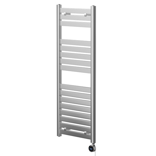Cassini Chrome 1200mm x 500mm Straight Wifi Thermostatic Electric Heated Towel Rail