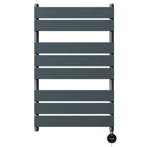 Amaldi Anthracite 800mm x 500mm Straight Wifi Thermostatic Electric Heated Towel Rail