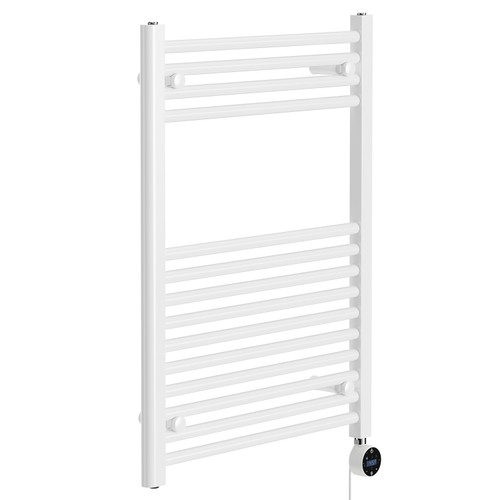Pizarro White 800mm x 600mm Straight Wifi Thermostatic Electric Heated Towel Rail
