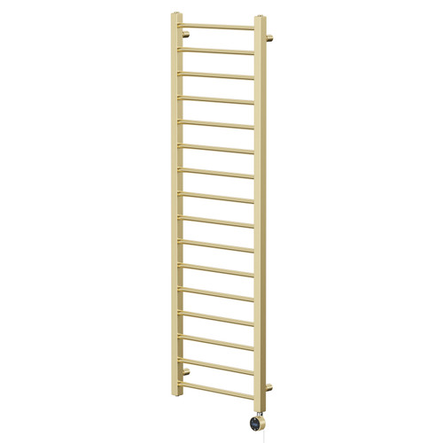 Cohen Colore Brushed Brass 1600mm x 500mm Straight Wifi Thermostatic Electric Heated Towel Rail