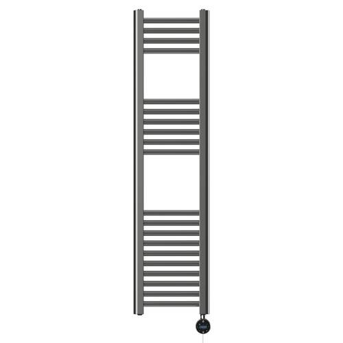Pizarro Colore Gunmetal Grey 1200mm x 300mm Straight Wifi Thermostatic Electric Heated Towel Rail