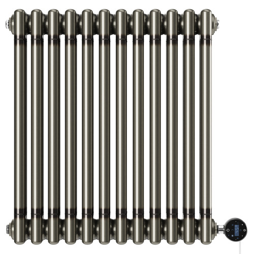 Colosseum Raw Metal 600mm x 554mm Horizontal Wifi Thermostatic Electric Triple Column Radiator