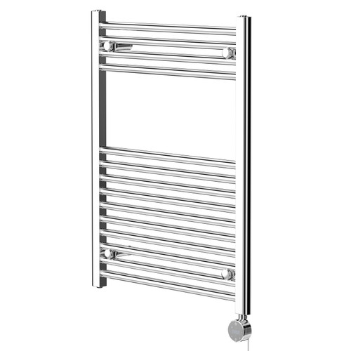 Pizarro Chrome 800mm x 600mm Straight Wifi Thermostatic Electric Heated Towel Rail