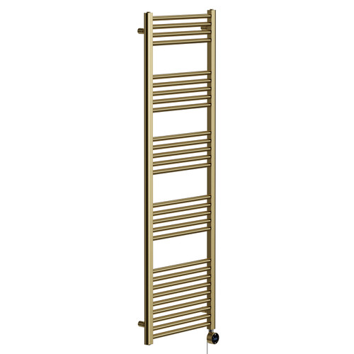 Pizarro Colore Brushed Brass 1600mm x 500mm Straight Wifi Thermostatic Electric Heated Towel Rail