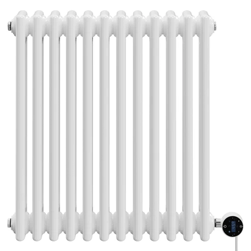 Colosseum White 600mm x 548mm Horizontal Wifi Thermostatic Electric Double Column Radiator