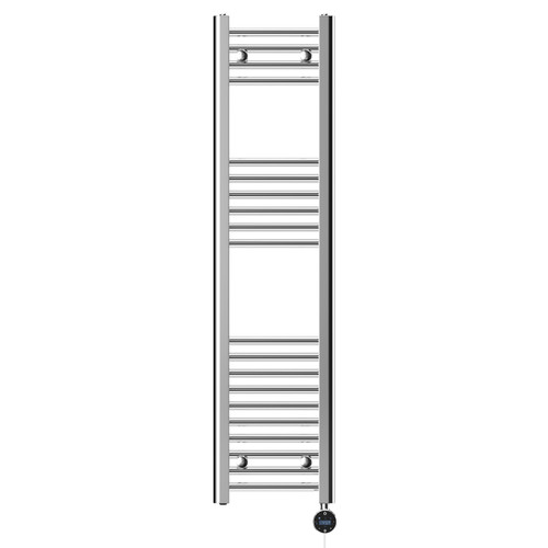 Pizarro Chrome 1200mm x 300mm Straight Wifi Thermostatic Electric Heated Towel Rail