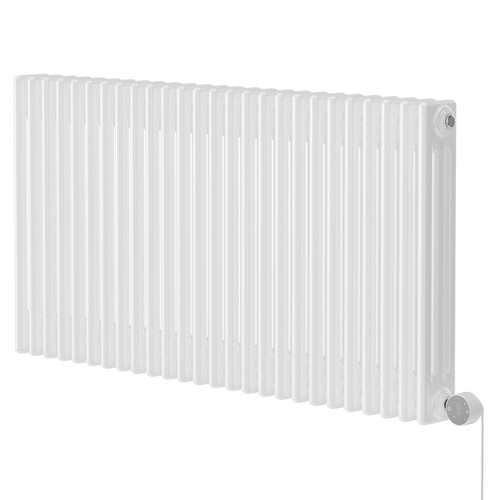 Colosseum White 600mm x 1177mm Horizontal Wifi Thermostatic Electric Triple Column Radiator