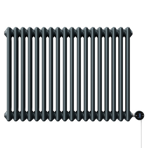 Colosseum Anthracite 600mm x 821mm Horizontal Wifi Thermostatic Electric Triple Column Radiator