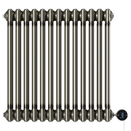 Colosseum Raw Metal 600mm x 548mm Horizontal Wifi Thermostatic Electric Double Column Radiator