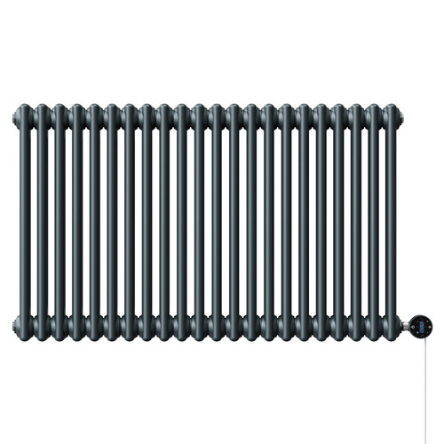 Colosseum Anthracite 600mm x 988mm Horizontal Wifi Thermostatic Electric Double Column Radiator