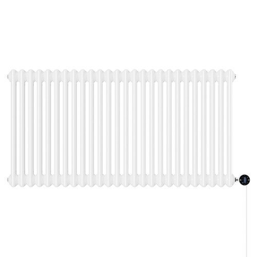 Colosseum White 600mm x 1164mm Horizontal Wifi Thermostatic Electric Double Column Radiator