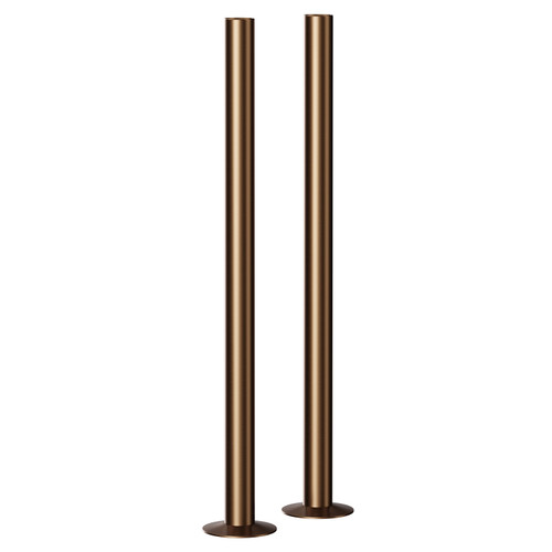 Dias Brushed Bronze 300mm Radiator Pipe Sleeve Kit Left Hand View