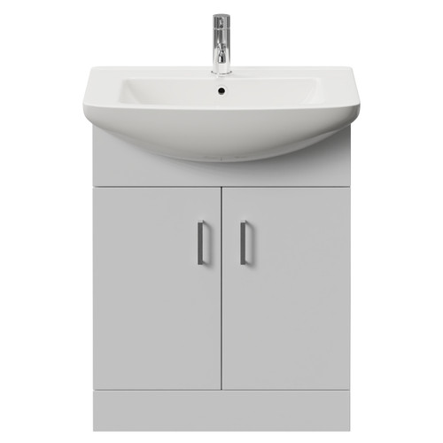 Modena Gloss White 650mm 2 Door Vanity Unit View from Front